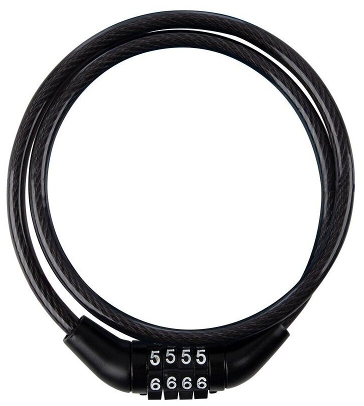 Замок велосипедный PARK Bicycle code lock кодовый с предустановленным кодом, длина троса 65 см, диаметр 6 мм, 1 шт.