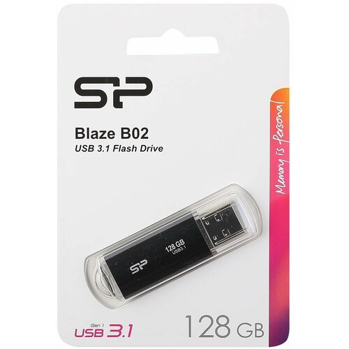 Флеш-память USB 128 Gb Silicon Power Blaze B02, USB 3.2, черный