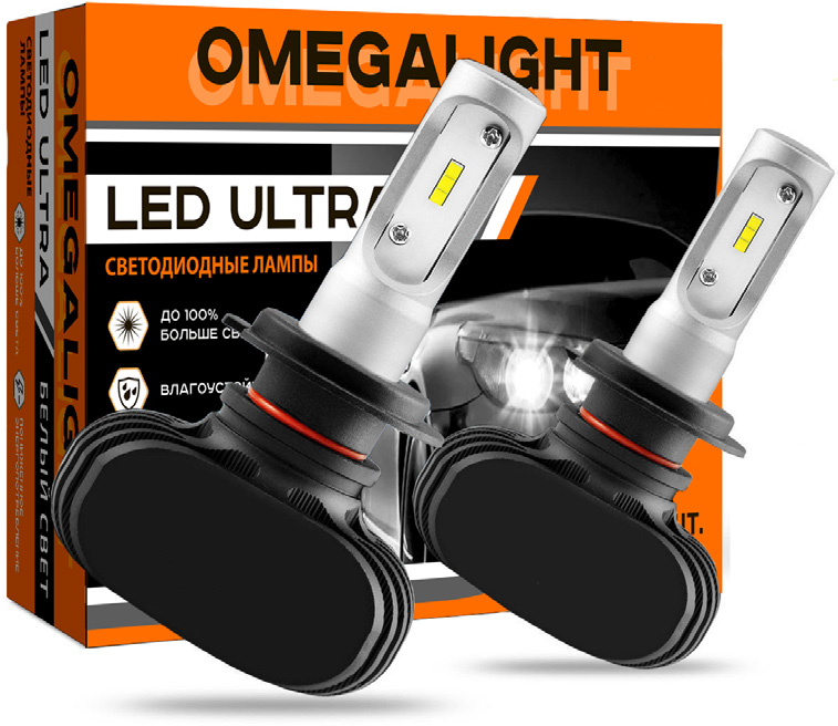 Светодиод LED Ultra HB3 2500lm (1шт) Omegalight OMEGALIGHT OLLEDHB3UL1 | цена за 1 шт