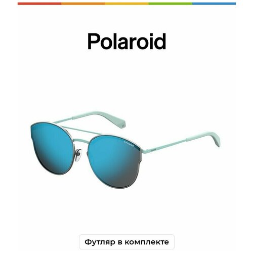 фото Солнцезащитные очки polaroid, круглые, оправа: металл, устойчивые к появлению царапин, поляризационные, для женщин, серебряный
