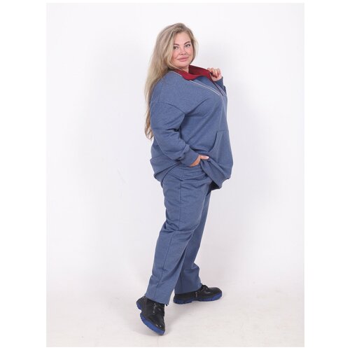 фото Костюм zoya, размер 66, синий, красный