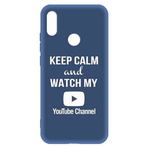 фото Чехол-накладка krutoff silicone case youtube для xiaomi redmi note 7 (синий) krutoff group