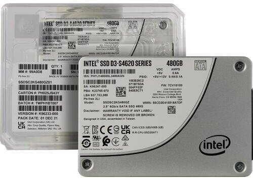 Накопитель SSD Intel SATA III 480Gb SSDSC2KG480GZ01 D3-S4620 2.5" - фото №2