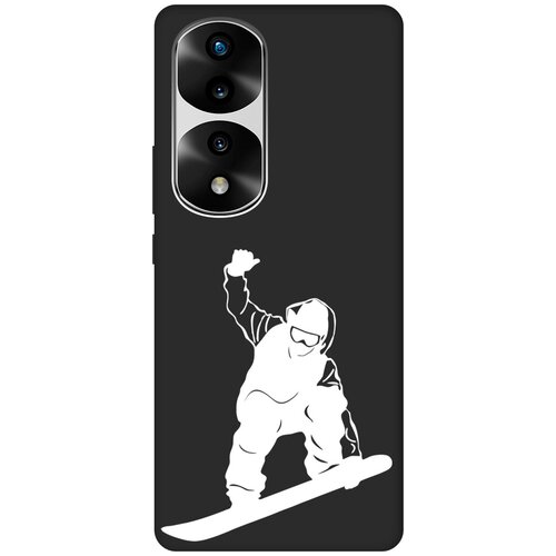 Матовый чехол Snowboarding W для Honor 70 Pro / Honor 70 Pro+ / Хонор 70 / 70 Про Плюс с 3D эффектом черный матовый чехол snowboarding для honor 70 хонор 70 с 3d эффектом черный