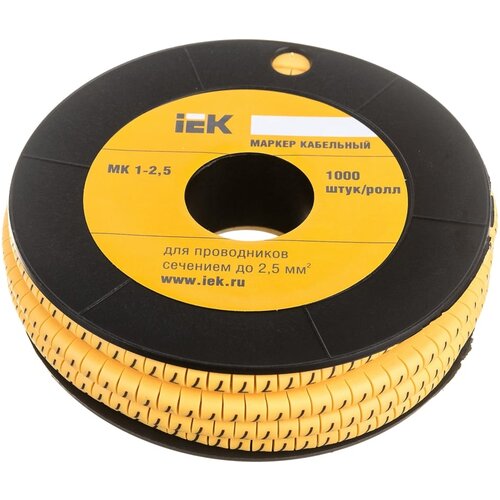 Маркировка кабельная IEK UMK10-7 1000 шт. желтый 2 шт. маркер каб мк1 2 5мм 7 1000шт ролл iek umk10 7 5 упак