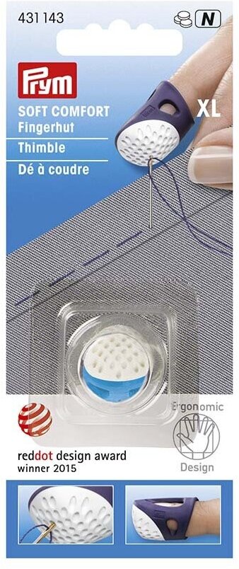 Наперсток для шитья 'Ergonomics', размер XL, 19,5 мм, пластик, голубой, Prym