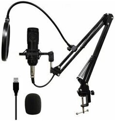 Микрофон студийный конденсаторный BM 800 с подставкой Черный