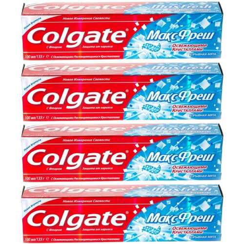 Зубная паста Colgate макс фреш Взрывная мята 100 мл. х 4 шт.