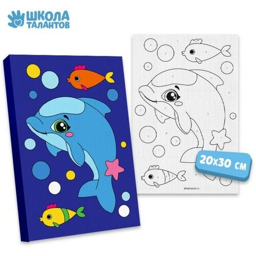 Картина по номерам Малыш-дельфин» 20 × 30 см