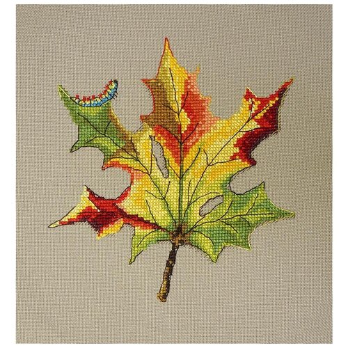 фото Набор для вышивания кленовый лист 20 х 20 см марья искусница 16.001.05