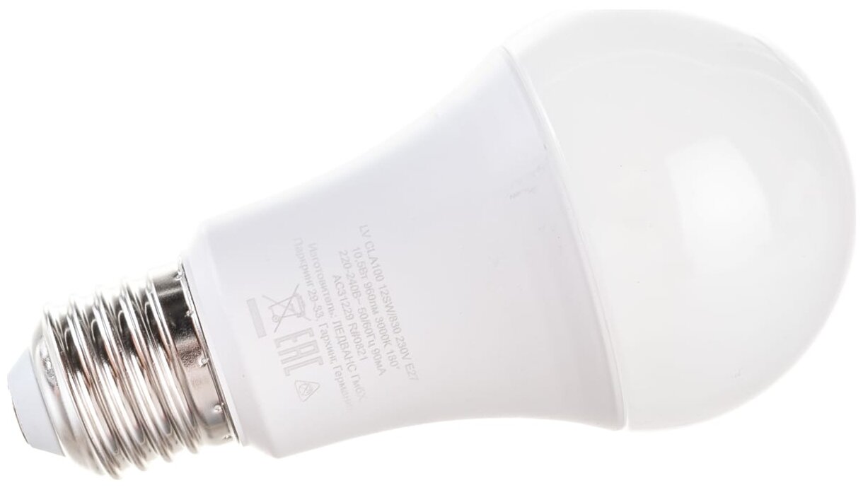 Лампа светодиодная OSRAM LED Value LVCLA100 12SW/830 4058075578975, E27, A60, 12 Вт, 3000 К - фотография № 3