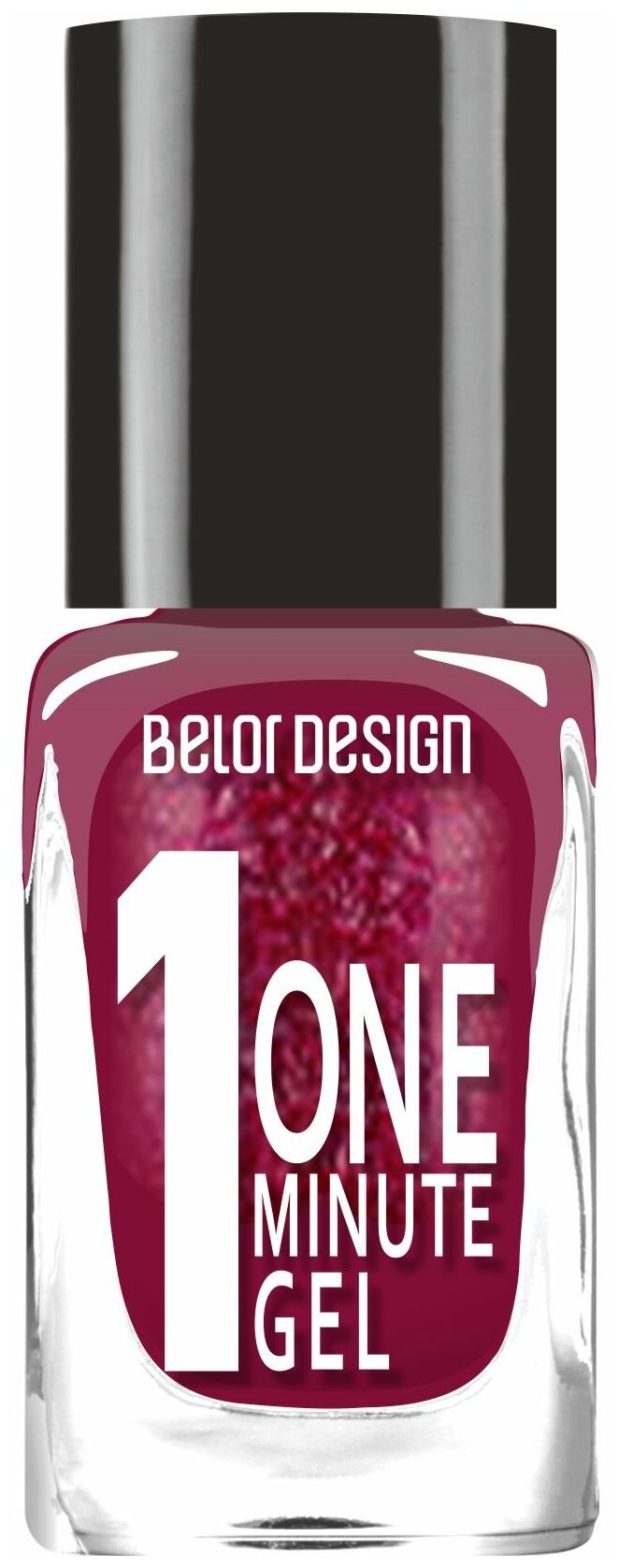 BelorDesign Лак для ногтей One minute gel, т. 221 искристый бордовый