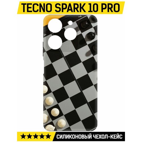 Чехол-накладка Krutoff Soft Case Шахматы для TECNO Spark 10 Pro черный чехол накладка krutoff soft case шахматы для tecno spark 20 pro черный