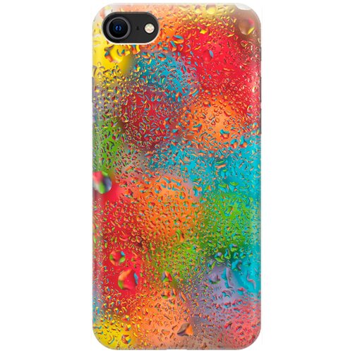 фото Ультратонкий силиконовый чехол-накладка для apple iphone 7 / 8 / se (2020) с принтом "капли и разноцветные шары" gosso