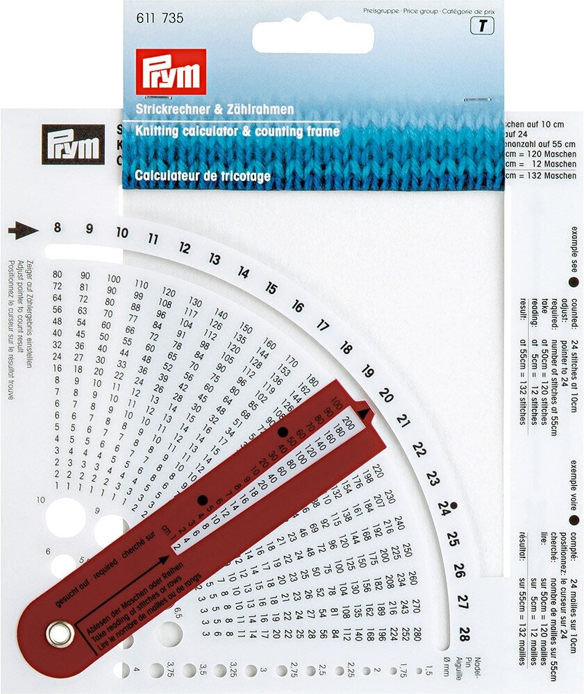Для вязания PRYM 611735 счетчик рядов и петель пластик белый/фиолетовый