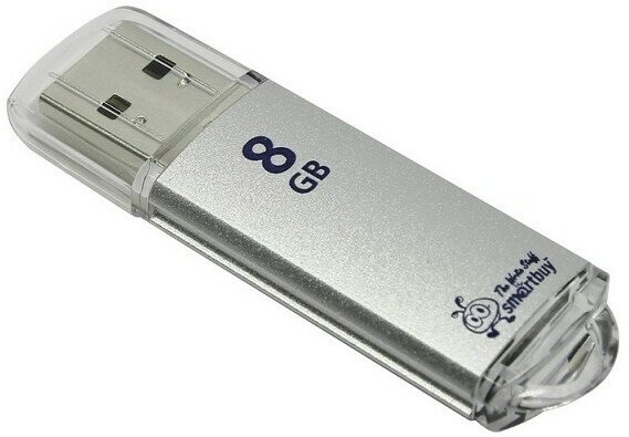 Smart buy Носитель информации Smartbuy USB Drive 8Gb V-Cut series Silver SB8GBVC-S