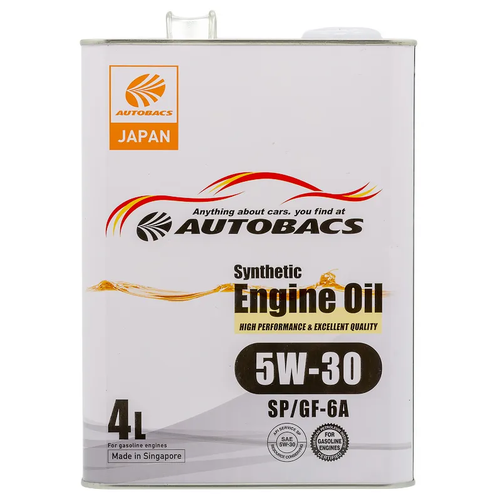 Моторное масло AUTOBACS Engine Oil 5W-30 API SP ILSAC GF-6A, синтетическое, 4 л