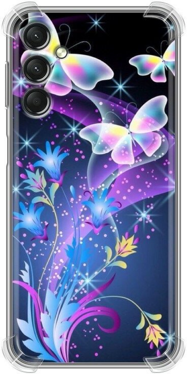 Дизайнерский силиконовый с усиленными углами чехол для Гэлакси А24 4Ж / Samsung Galaxy A24 4G Бабочки