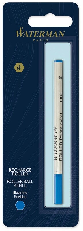 Стержень для роллера Waterman синий, 0,8мм, метал. корпус, блистер, 347083