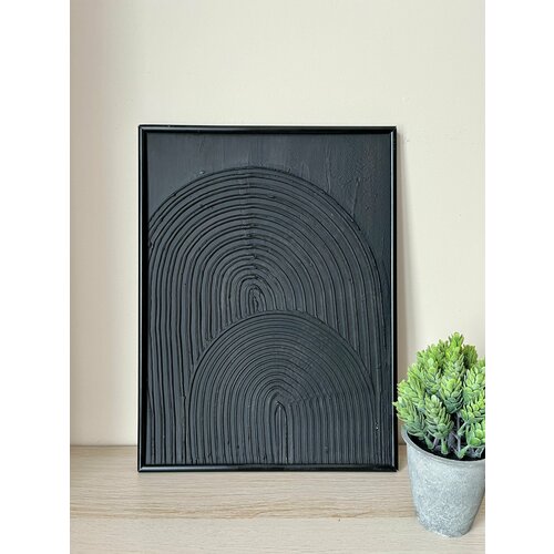 Картина для интерьера рельефная DECORMARKT Черная арка #2, размер 40х50 см, декор для дома ручной работы в скандинавском стиле