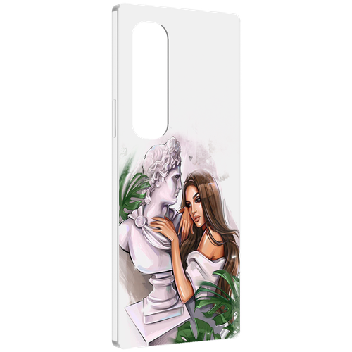 Чехол MyPads девушка-модель-со-статуей женский для Samsung Galaxy Z Fold 4 (SM-F936) задняя-панель-накладка-бампер