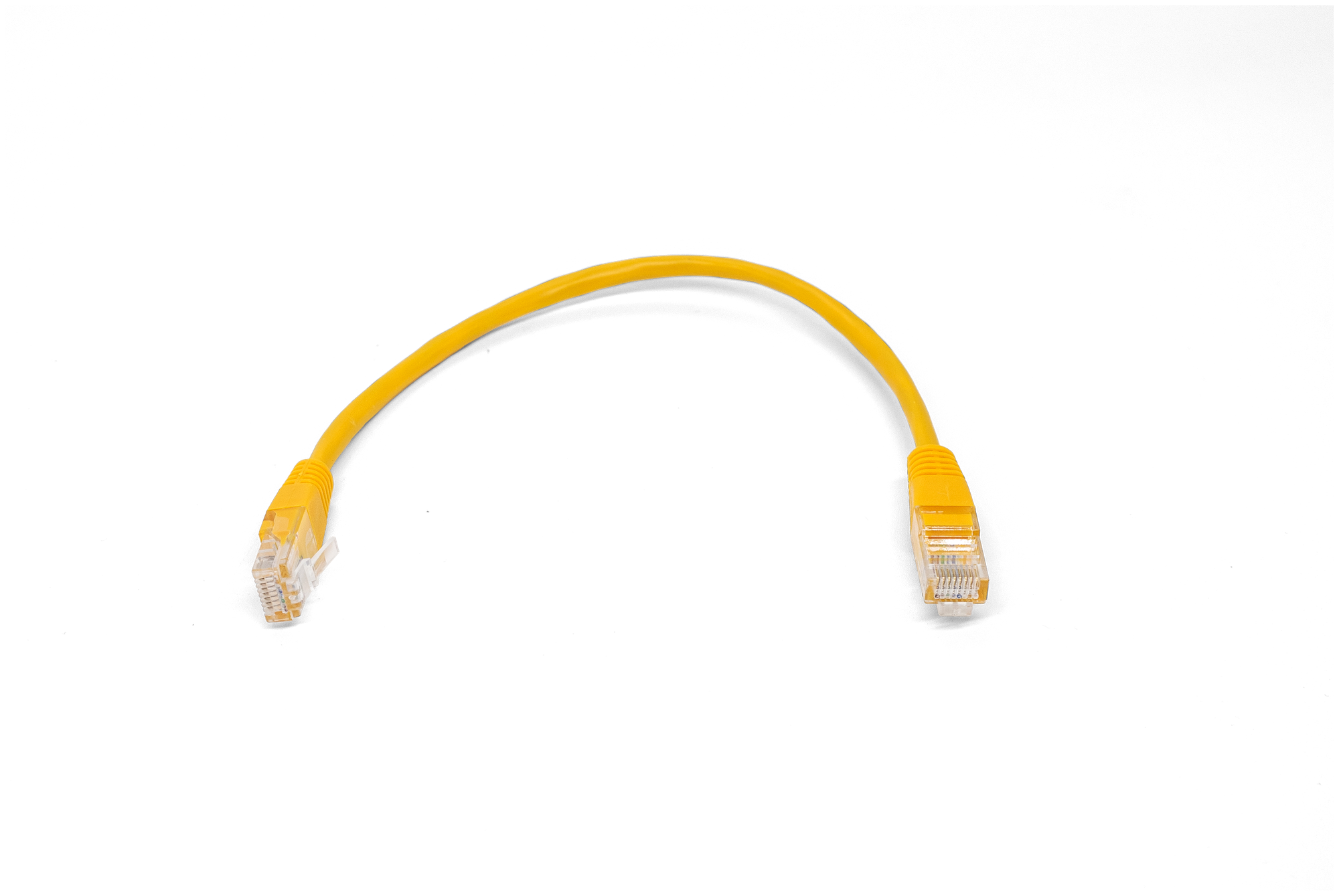 Патч-корд U/UTP 5e кат. 0.25м Filum FL-U5-C-0.25M-Y 26AWG(7x0.16 мм), кабель для интернета, чистая медь, PVC, жёлтый