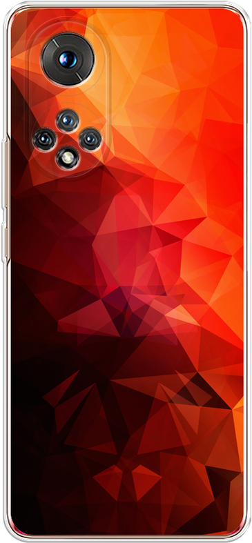 Силиконовый чехол на Huawei Nova 9 / Хуавей Нова 9 Красная геометрия