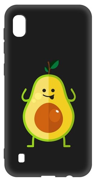 Чехол-накладка Krutoff Soft Case Авокадо Веселый для Samsung Galaxy A10 (A105) черный