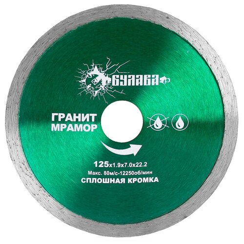 Messer Диск алмазный Сплошная Кромка по граниту, мрамору 125D-1.9T-7W-22.2 03.125.067