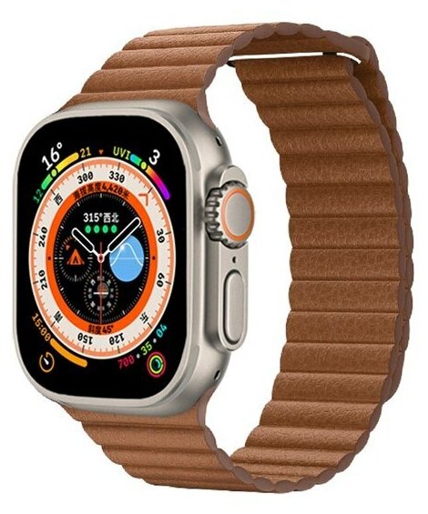 Ремешок кожаный Leather Loop для Apple Watch 38/40/41 мм 225мм на магните темно-синий (14)