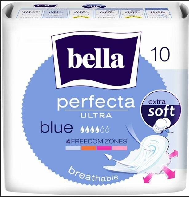 Прокладки BELLA Perfecta Ultra Blue, ультратонкие, дышащие, 10 шт (5900516305871)