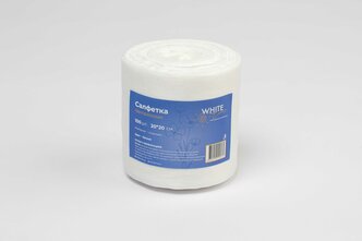 Салфетка 20х20 см белая White Line (спанлейс, 40 г/м), 100 шт/рул