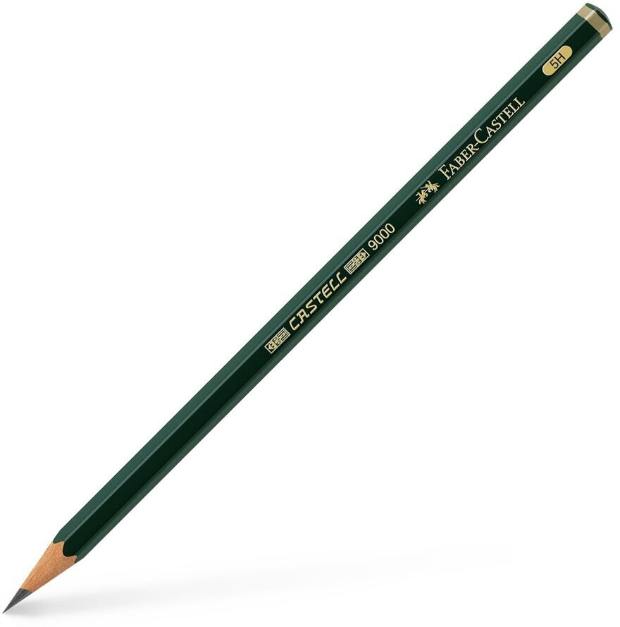 Чернографитовые карандаши Faber Castell Карандаш чернографитовый Faber-Castell CASTELL 9000, 5H