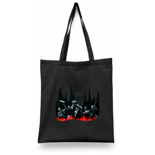 фото Сумка-шоппер унисекс каждому своё "рок-группа/крематорий" черная