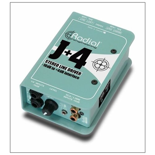 Radial J+4 двухканальный дибокс, 2 RCA вход, 2 Jack вход,