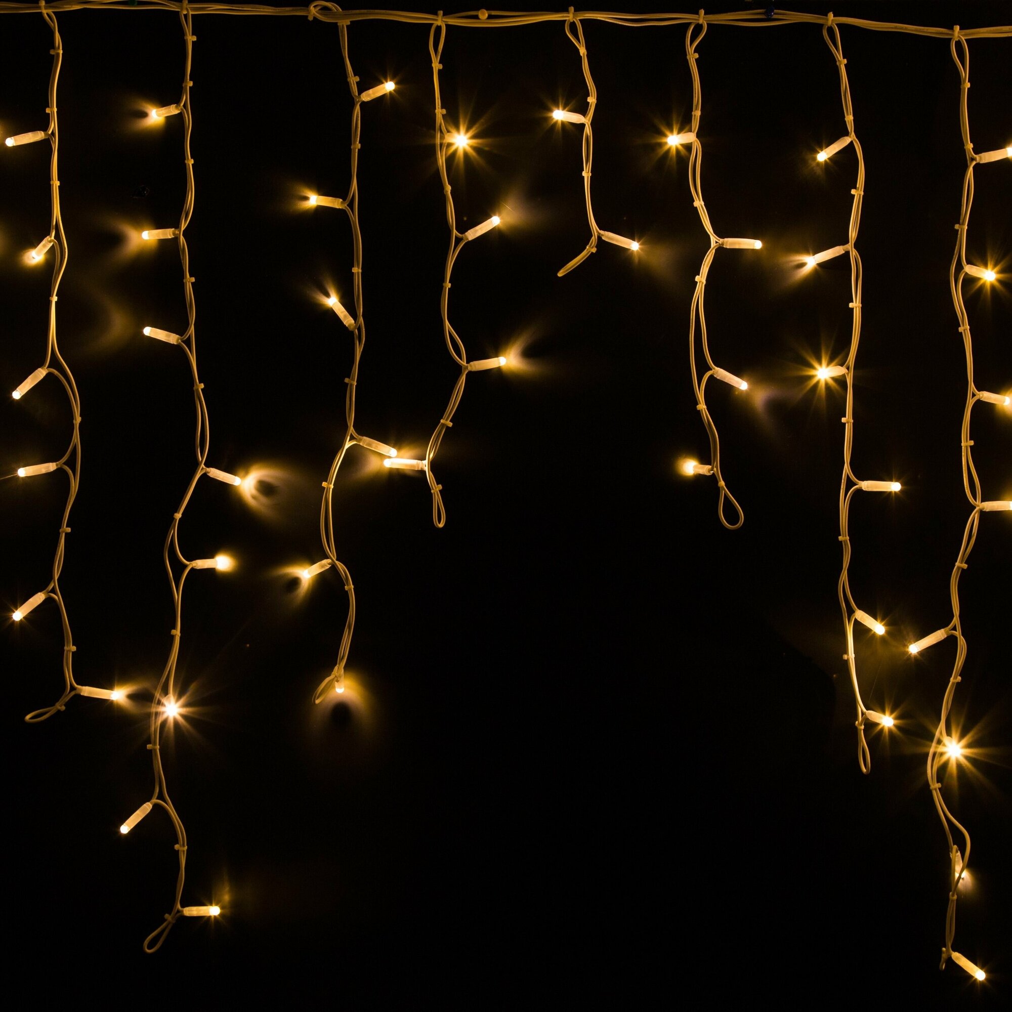 Гирлянда светодиодная Neon-Night Айсикл (бахрома) 5,6 х 0,9 м, белый провод каучук, 230 В, диоды теплый белый, 240 LED