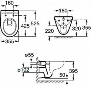 Унитаз подвесной Roca Victoria с сиденьем микролифтом (34630300R, ZRU8013920)