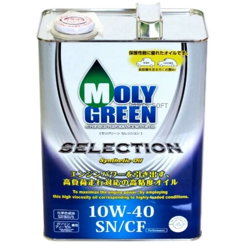 Синтетическое моторное масло MolyGreen Selection 10W-40 SN/CF, 1 л