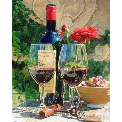 фото Картина по номерам colibri / kolibriki "бокалы вина" 40х50 см на подрамнике