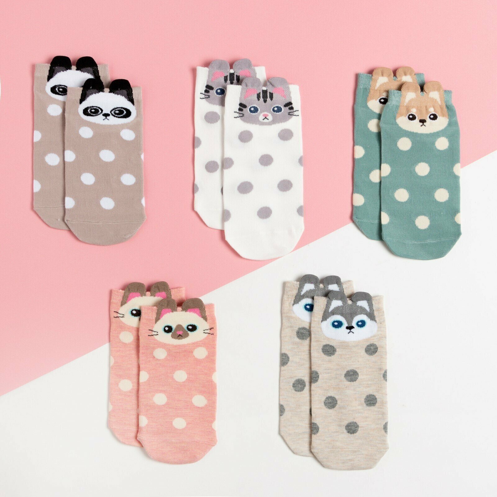 Носки Kaftan Базовая коллекция, 5 пар, размер 35, мультиколор — фото 1