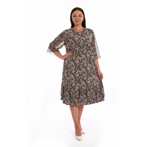 Платье женское с шифоном на лето большие размеры