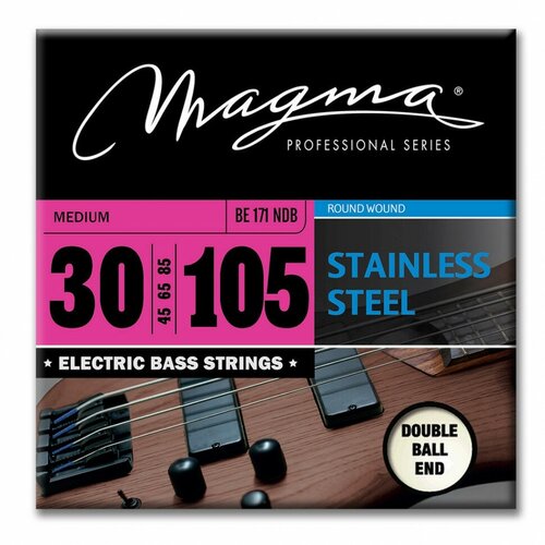 Комплект струн для 5-струнной бас-гитары High C Double Ball End 30-105 Magma Strings BE171NDB комплект струн для 5 струнной бас гитары high c double ball end 30 105 magma strings be171ndb