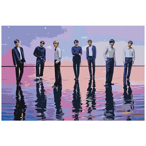 Купить Картина по номерам «Корейская K-POP группа BTS 2», 40x60 см, Живопись по Номерам, Живопись по номерам, Картины по номерам и контурам