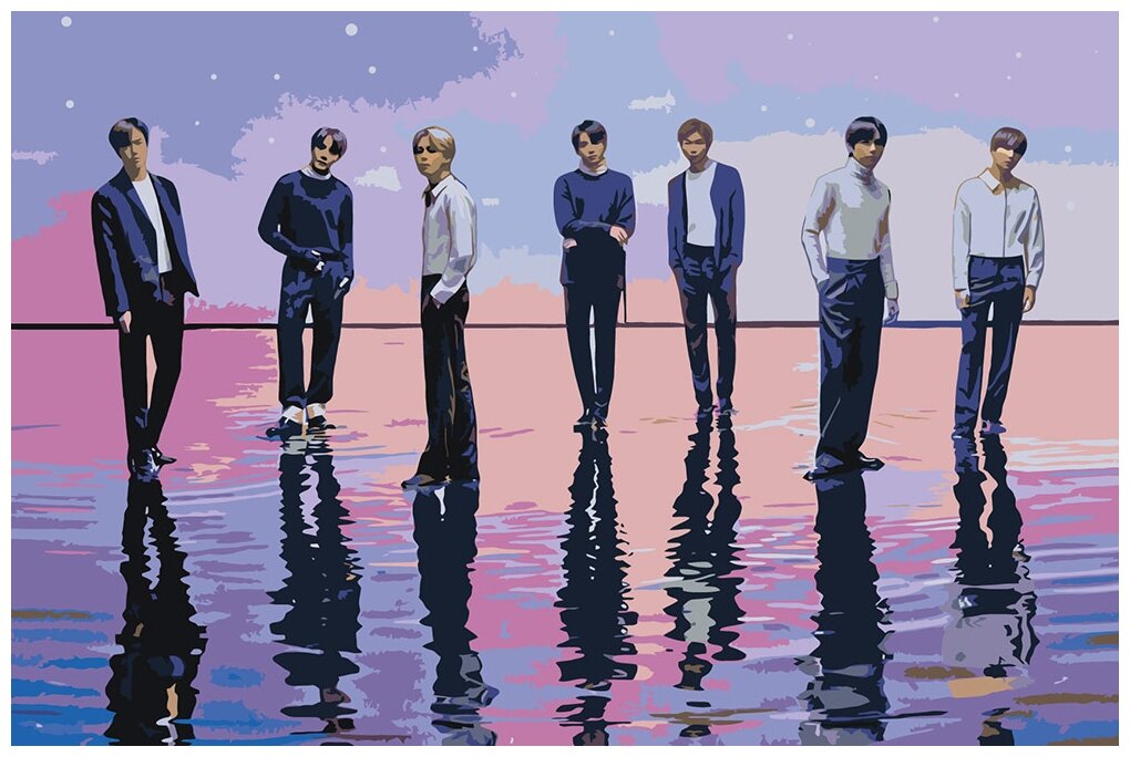 Картина по номерам «Корейская K-POP группа BTS 2», 40x60 см, Живопись по Номерам