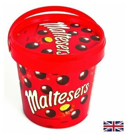 Шоколадные конфеты шарики Maltesers (Мальтизерс), ведерко 440 грамм