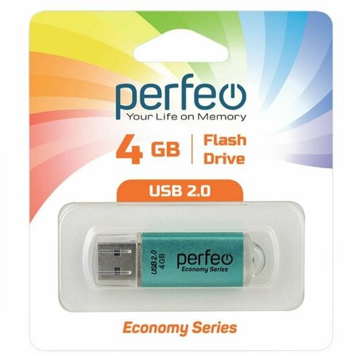 Флешка 4Gb Perfeo E01 USB 2.0 зеленый PF-E01G004ES флешка 4gb perfeo e01 usb 2 0 красный pf e01r004es