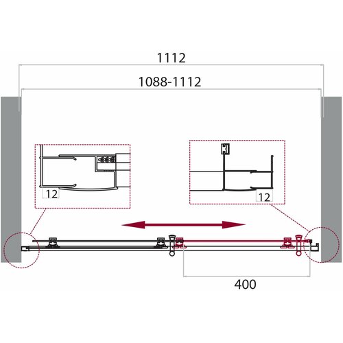 дверь душевая belbagno uno 195 uno 195 bf 1 120 p nero Душевая дверь BelBagno UNO-195-BF-1-110-CH-CR