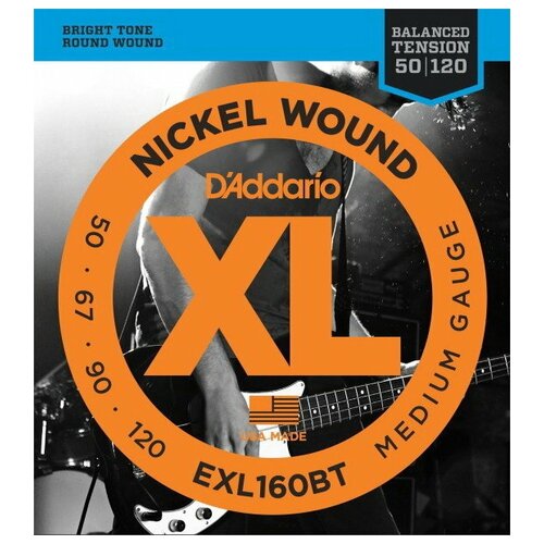 фото Струны 4-струнной для бас-гитары d'addario exl160bt medium 50-105