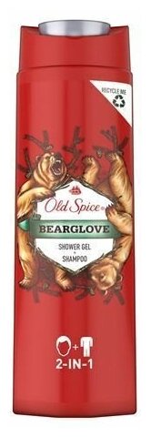 Гель-шампунь для душа мужской OLD SPICE Bearglove 2 в 1, 400 мл - 3 шт.