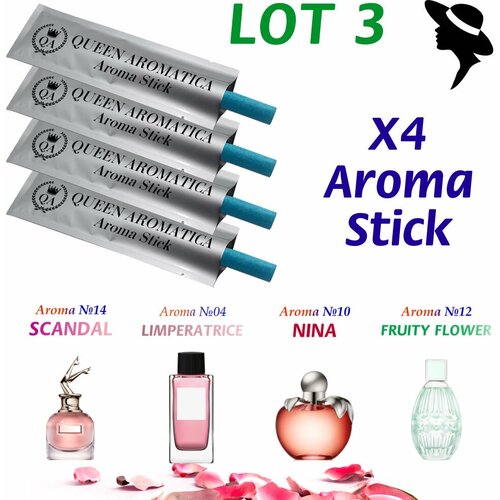 Сменные арома стики Queen Aromatica LOT 4 Stick Woman 3, Ароматизатор салона